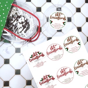 PRINTABLE Hot Cocoa Bomb Round Stickers | 2.5” Diameter | Labels | Instant Download PDF/PNG