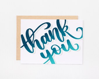 PRINTABLE Thank You Card | 5x7 | Handlettered | Instant Download PDF - Etsy
