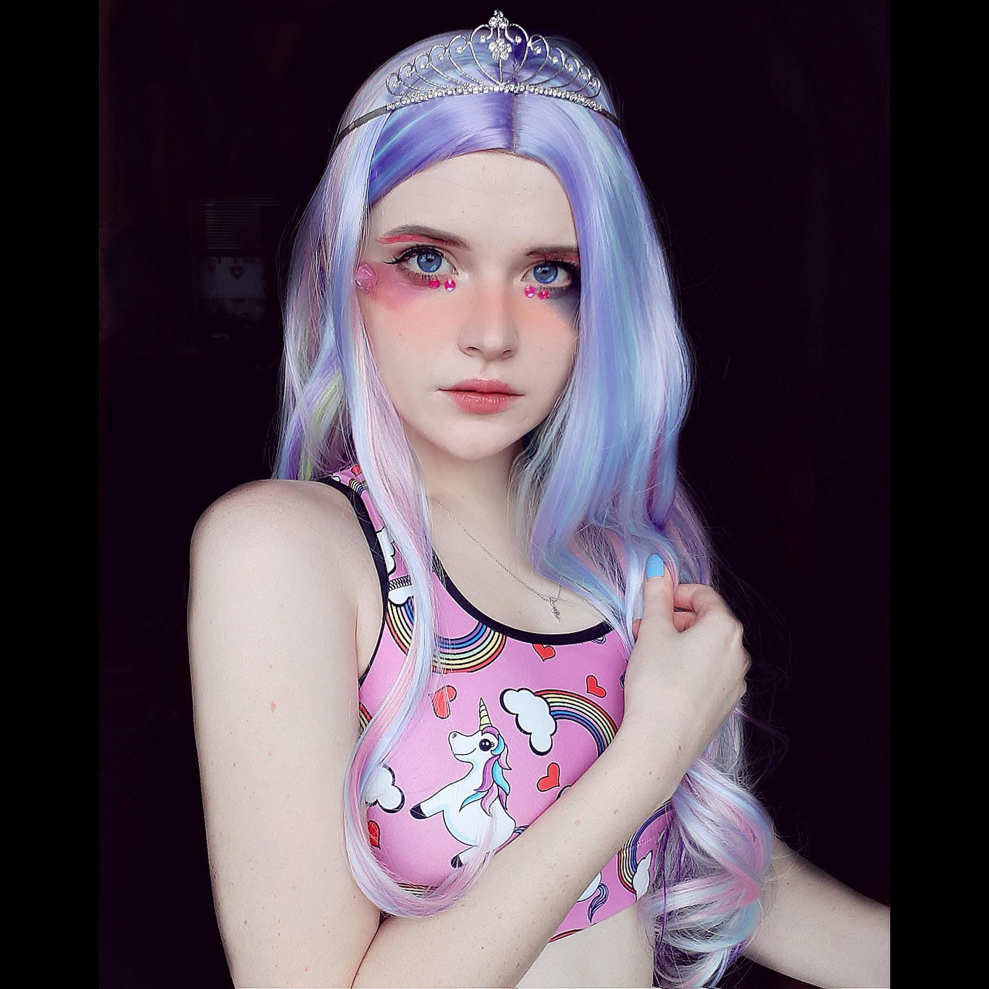 Kawaii Rainbow Unicorns Sports Bra Anime Cosplay Vibrant Etsy