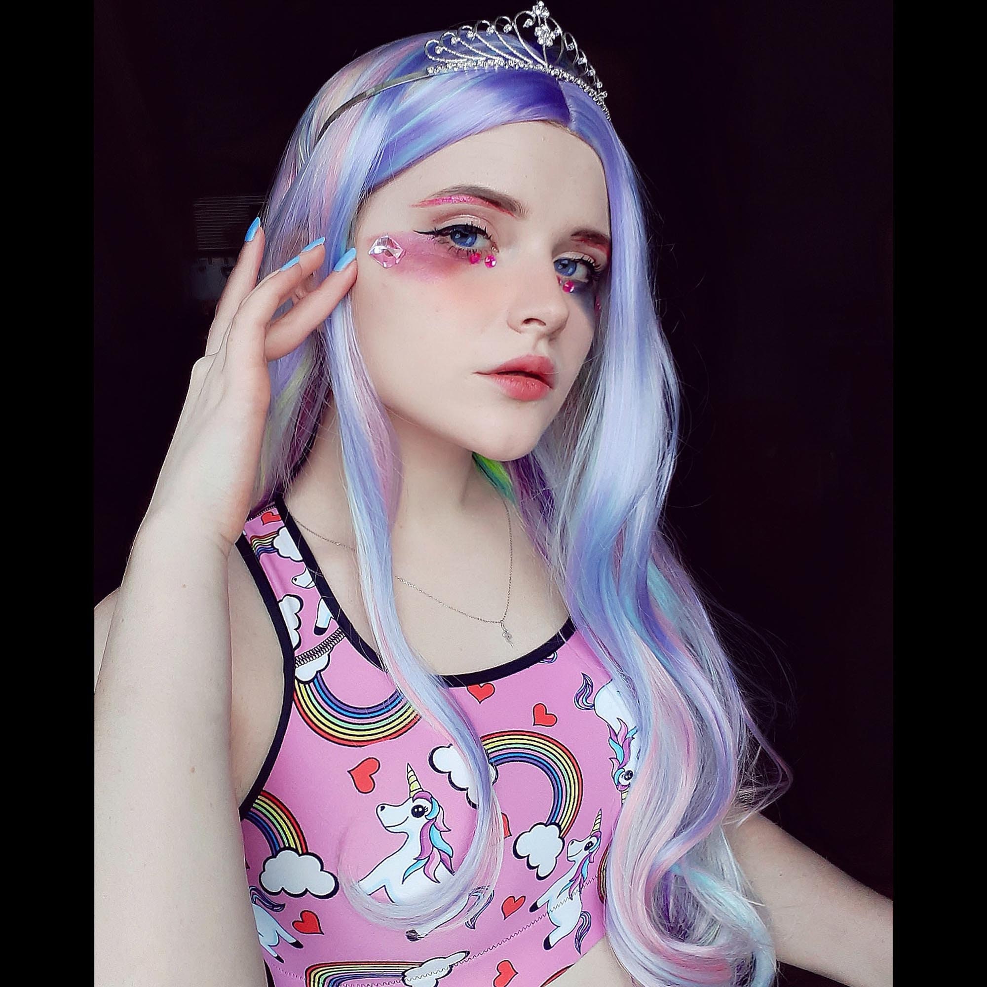 Kawaii Rainbow Unicorns Sports Bra Anime Cosplay Vibrant Etsy