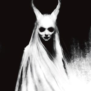 Demon of Light Art Print, Haunting Surreal Creature, Dark Gothic Decor, Creepy Black and White Artwork, 8”x10” Occult Wall Art
