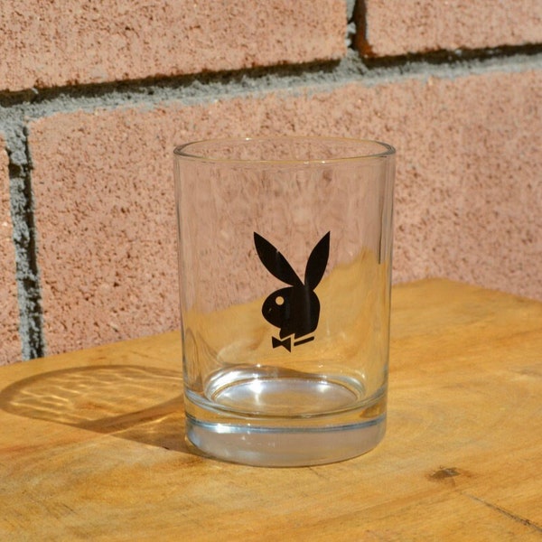 Vintage Barware - Playboy Bunny Logo Rocks Drinking Glass