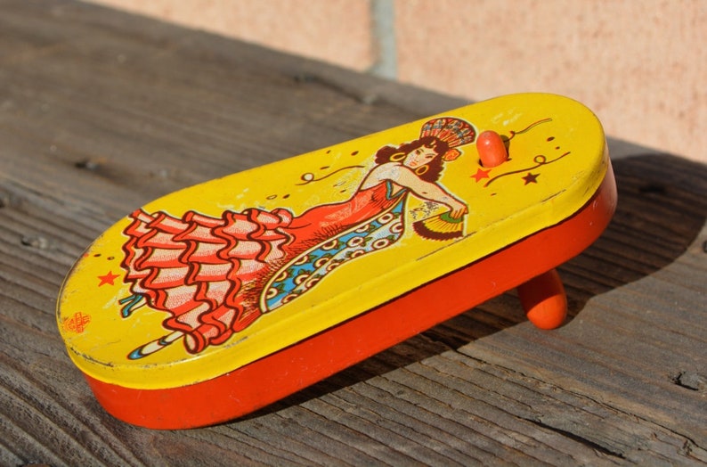 Vintage Toy Noise Maker Spanish Flamenco Dancer US Metal Toy Etsy