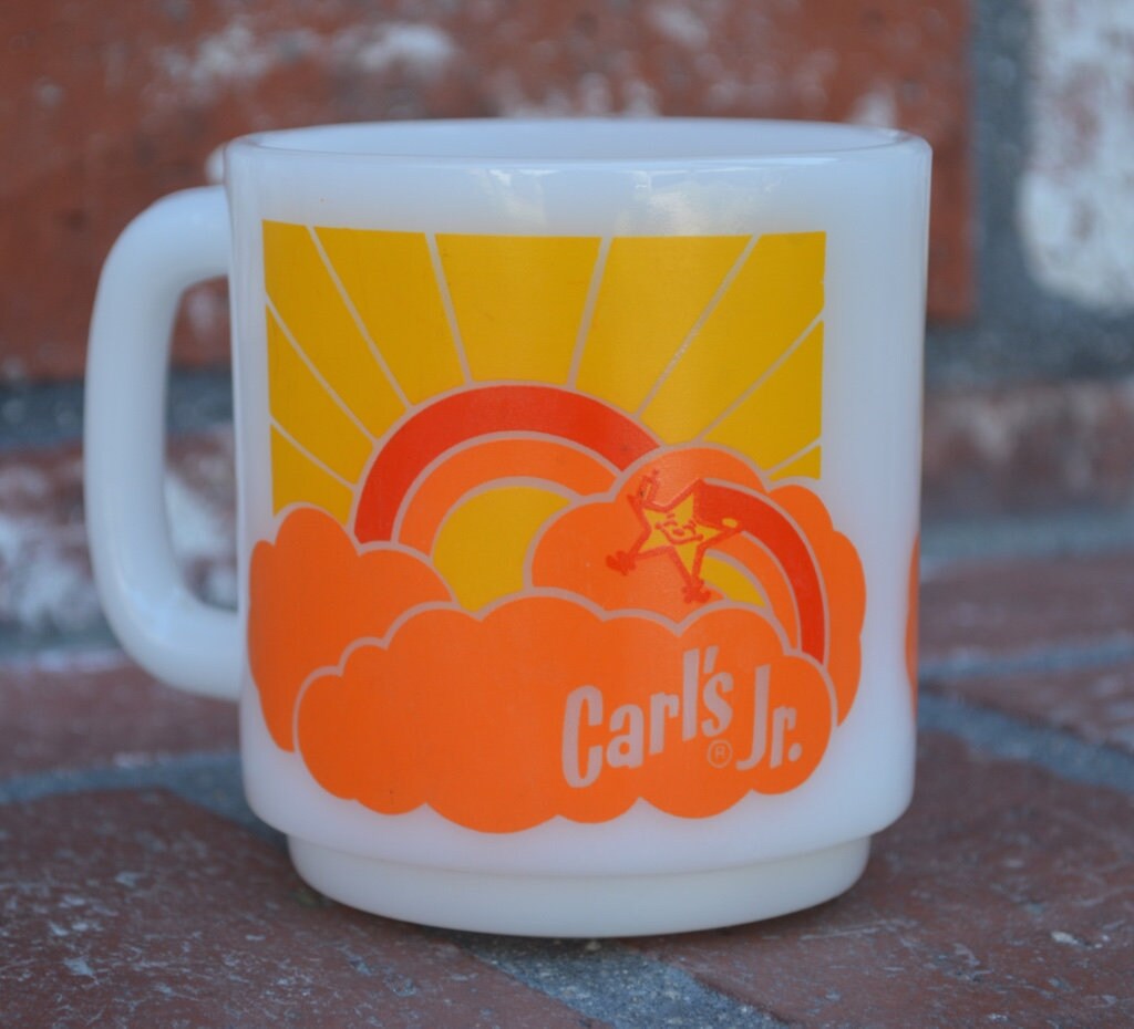 Vintage 1970's Carl's Jr Restaurant Glasbake Milk | Etsy