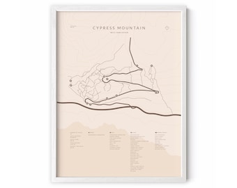 Cypress Mountain Trail Map Poster – Mountain Bike Wall Art – North Shore BC