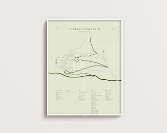 Cypress Mountain Trail Karte Poster | Nordufer | West Vancouver | BC