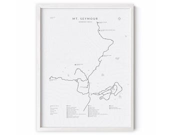 Mt. Seymour Snowshoe Trail Map Poster – Winter Adventure Wall Art – Vancouver BC