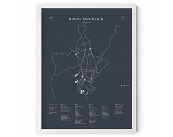 Burke Mountain Trail Map Poster – Fathers Day Gift for Mountain Bikers & Trail Runners – MTB Wall Art – North Shore BC
