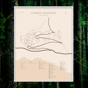 Sonderedition Cypress Mountain Singles Truhe Netz Poster, Vancouver's North Shore BC, kanadisches Geschenk für Mountainbiker