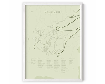 Mt. Seymour Trail Map Poster –  Mountain Bike Wall Art – North Shore BC
