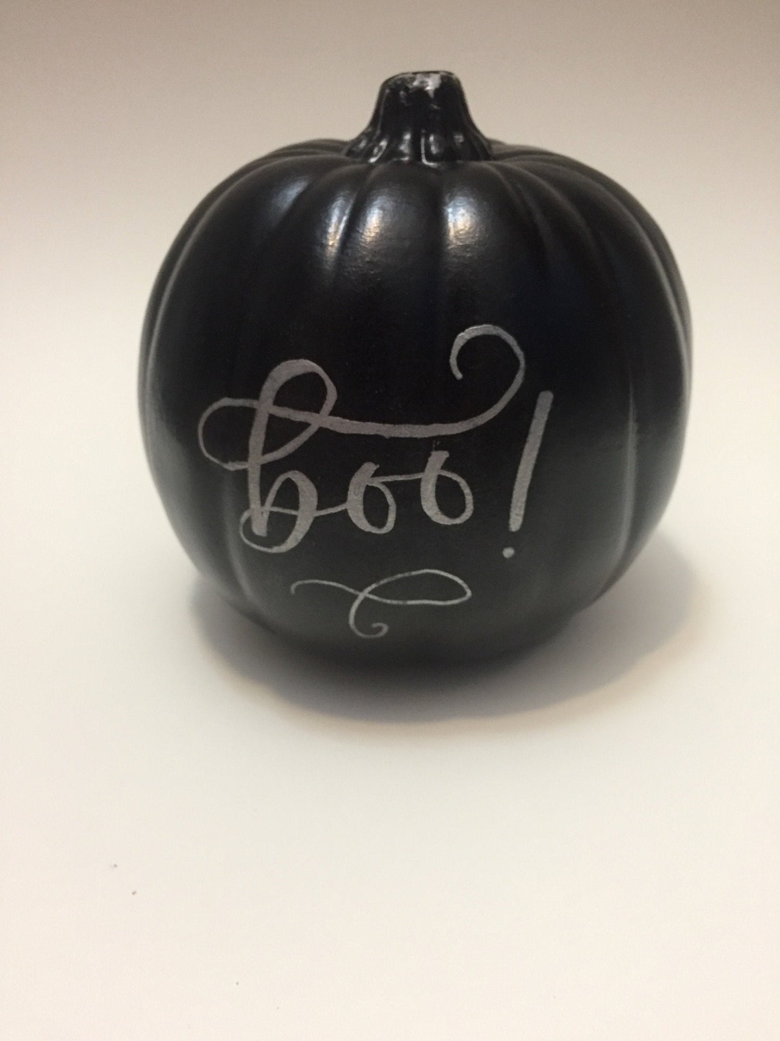Boo Small Black Hand Lettered Pumpkin - Etsy