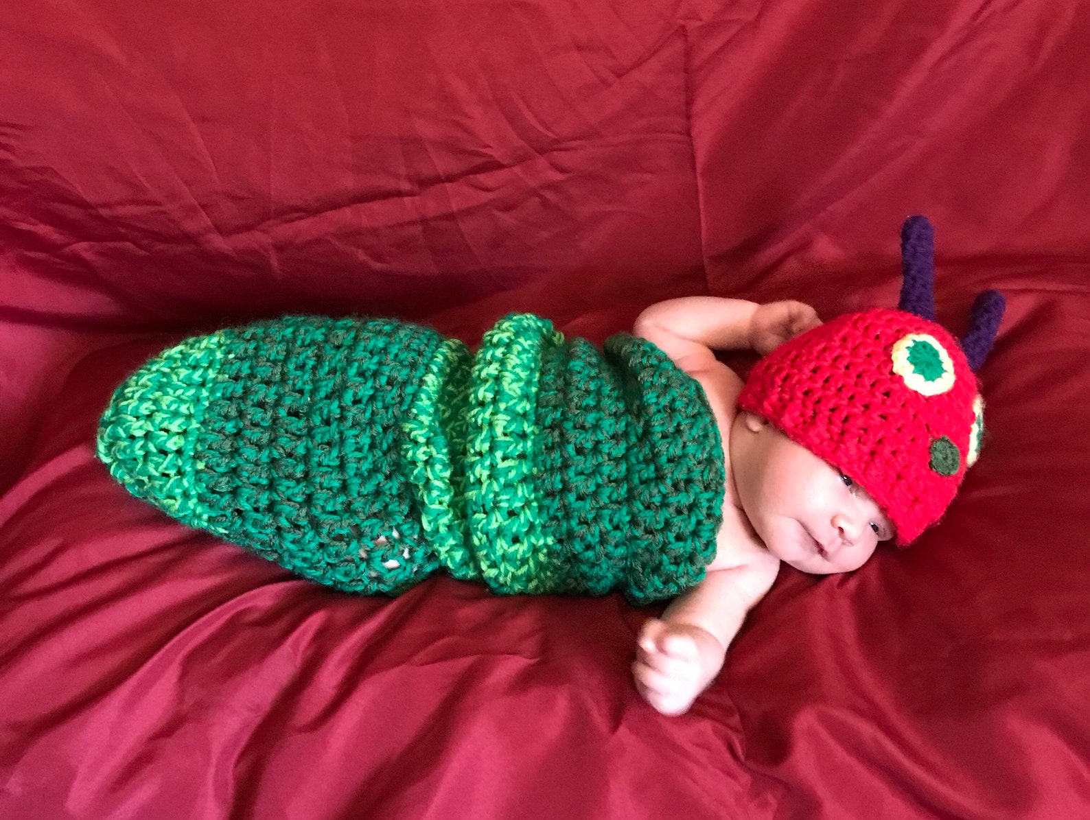 The Very Hungry Caterpillar Newborn Cocoon and Hat Set | Etsy
