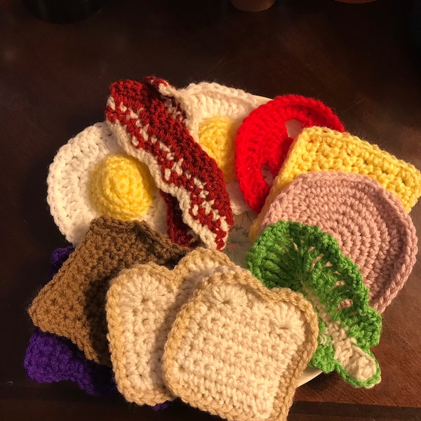 Crochet play food mix and match set