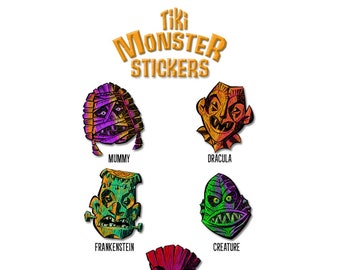 TIKI MONSTER Sticker Set