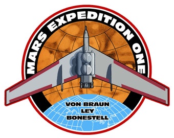 Mars Expedition One Fantasy Mission Sticker by Ron Miller