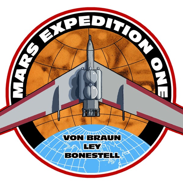 Mars Expedition One Fantasy Mission Sticker by Ron Miller