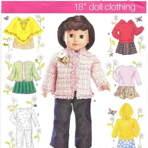 Simplicity 4297  Paper Pattern for Doll Clothes Hoodie Poncho Jacket for 18 Fashion Doll *New Never Been Opened* Free Shipping