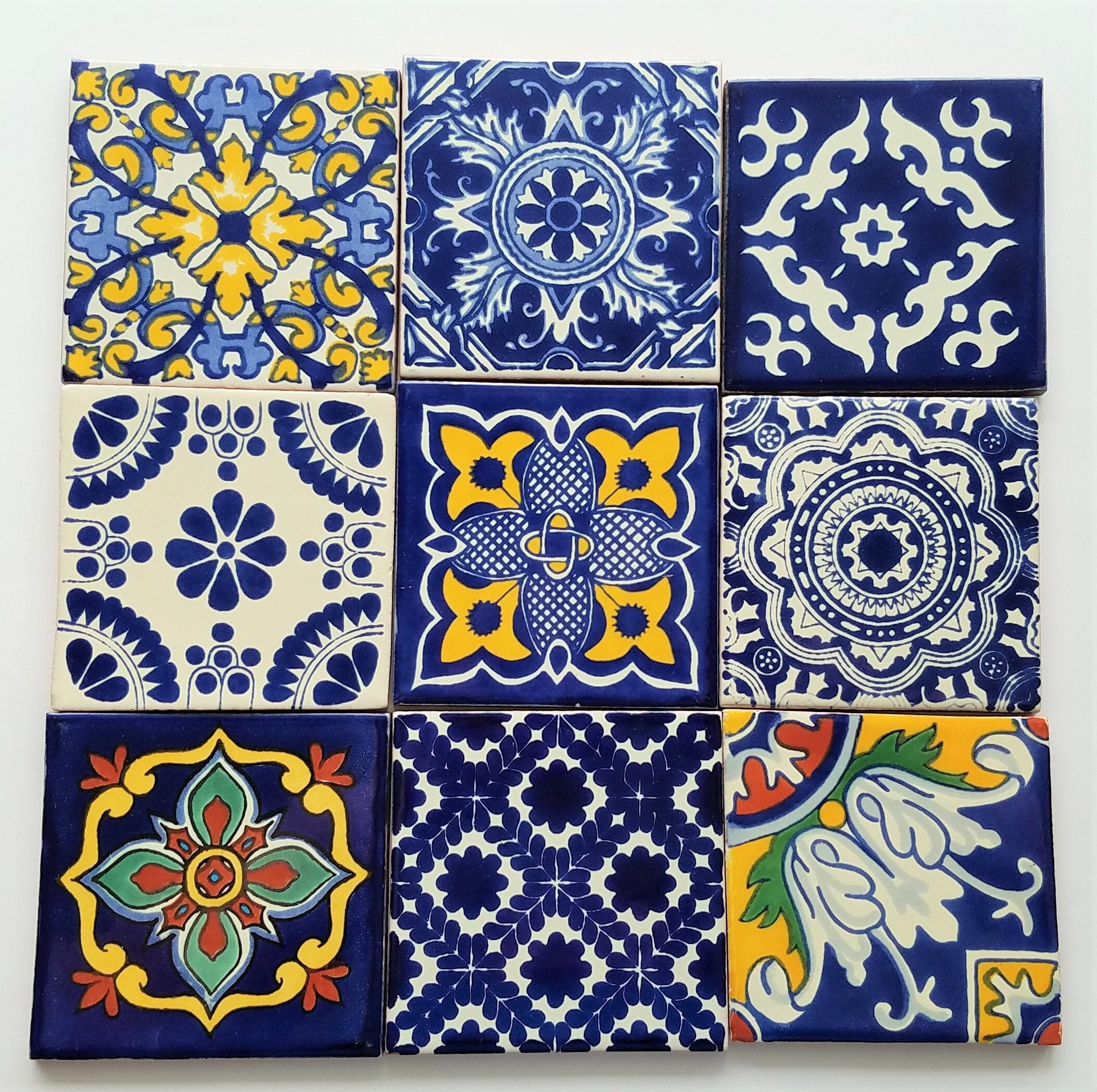4 Talavera Mosaico Entero Mosaico Focal Mexican Etsy