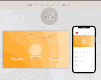 Orange Waves YouTube Outro | Animated YouTube Outro Video | Social Media Endscreen | YouTube Video Ending | Social Media Branding