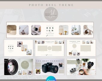 Editable YouTube Branding Kit | Photo Reel YouTube Banner, Intro, Outro, Thumbnail Template | Editable Canva Template | Digital Templates