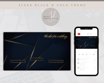 Sleek Black & Gold YouTube Endscreen | YouTube Outro Video | Social Media Endscreen | YouTube Video Ending | Social Media Branding