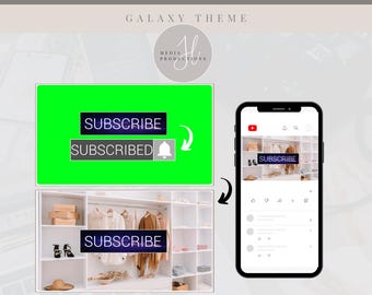 Animated Galaxy YouTube Subscribe Button Green Screen | Space Green Screen Overlay | YouTube Editing Overlay | Social Media Branding