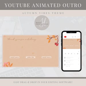 Animated Fall Vibes YouTube Outro | Autumn YouTube Outro Video | Social Media Endscreen | YouTube Video Ending | Social Media Branding