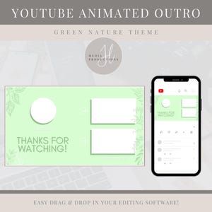 Animated Green Nature YouTube Outro | Simple Natural YouTube Outro Video | YouTube Endscreen | Social Media Overlays | Social Media Branding