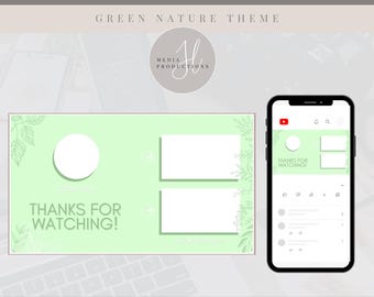 Animated Green Nature YouTube Outro | Simple Natural YouTube Outro Video | YouTube Endscreen | Social Media Overlays | Social Media Branding