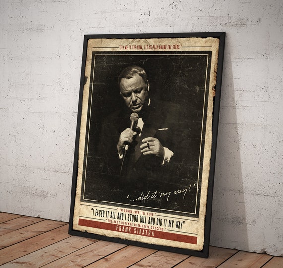 My Way Quote Rat Pack Music Art Poster Frank Sinatra Canvas Picture Print