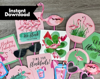 Flamingo Party Printable, Flamingle Bachelorette Party, Flamingo Photo Props, Flamingo Party Photo Props, Flamingle Photo Props