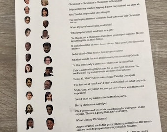 The Office - Christmas Theme Quote Scramble Party Game - Digital Download