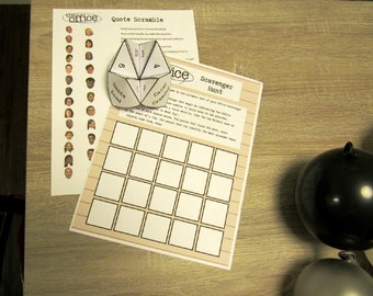 The Office - 2 Pack Activities - Quote Scramble and Scavenger Hunt - Office Party Games, Office Party Supplies, Office Party Printable