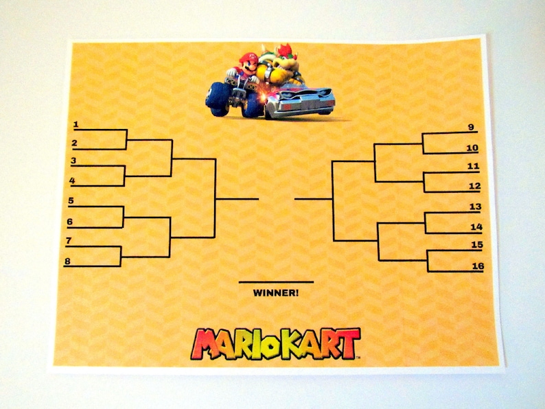 Mario Kart Tournament Brackets 3 Brackets 6 Versions each | Etsy