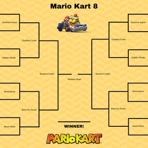 Printable Mario Kart Tournament Bracket