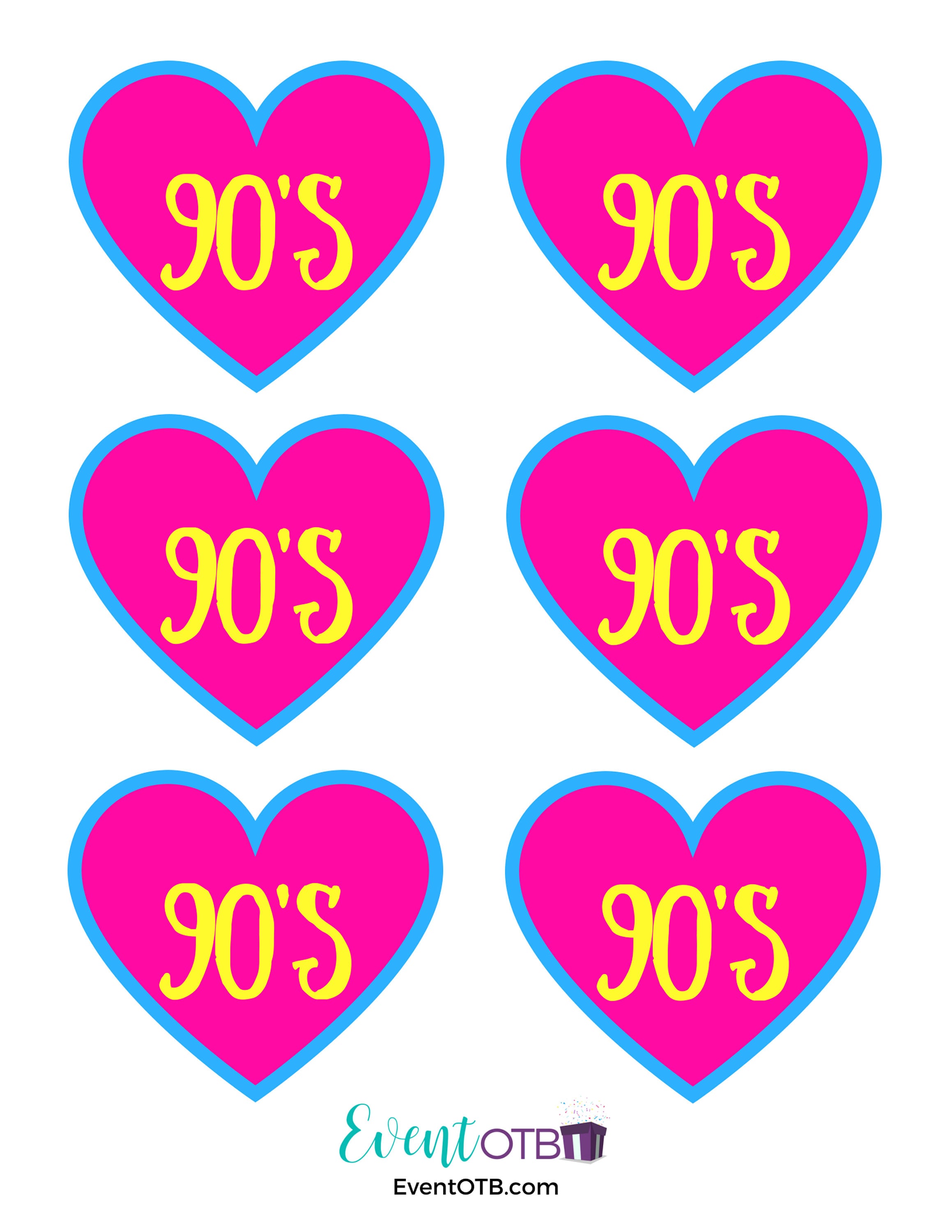 90's Theme Party Pack - 14 Items - All Digital Downloads - Printable - Etsy