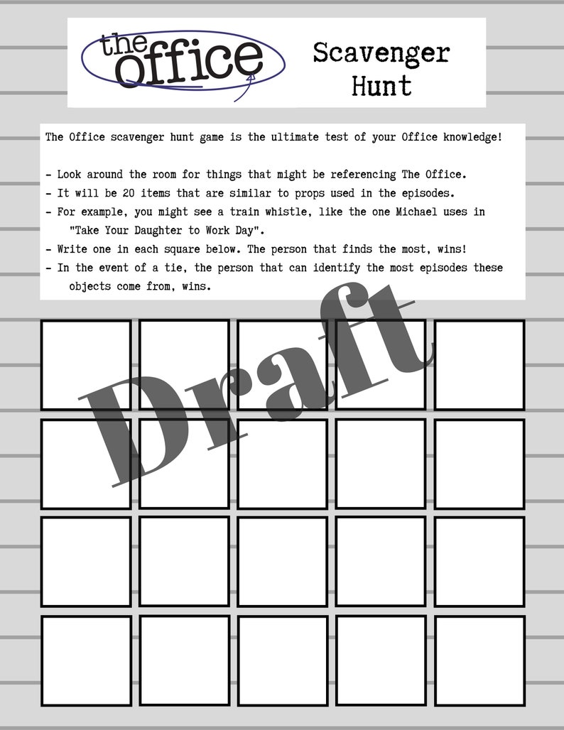 The Office 2 Pack Activities Quote Scramble and Scavenger Hunt Office