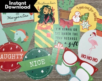 Christmas Photobooth Props, Christmas Photo Props, Quirky Christmas Props, Adult Christmas Photo Props, I Put Out for Santa