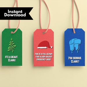 National Lampoons Christmas Vacation, You Serious Clark, Funny Christmas tags, Clark Griswold, Holiday Gift Tags Printable
