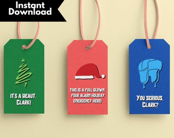 National Lampoons Christmas Vacation, You Serious Clark, Funny Christmas tags, Clark Griswold, Holiday Gift Tags Printable