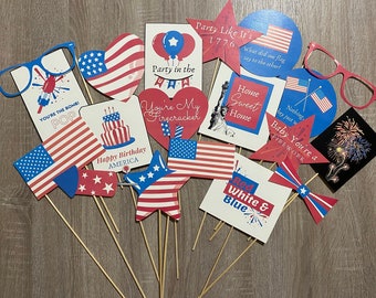 4th of July - Party Photo Props - Digital Download