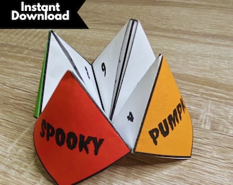 Halloween Party Ideas, Halloween Printable Games, Halloween Fortune Teller, Halloween Cootie Catcher, Halloween Party Games