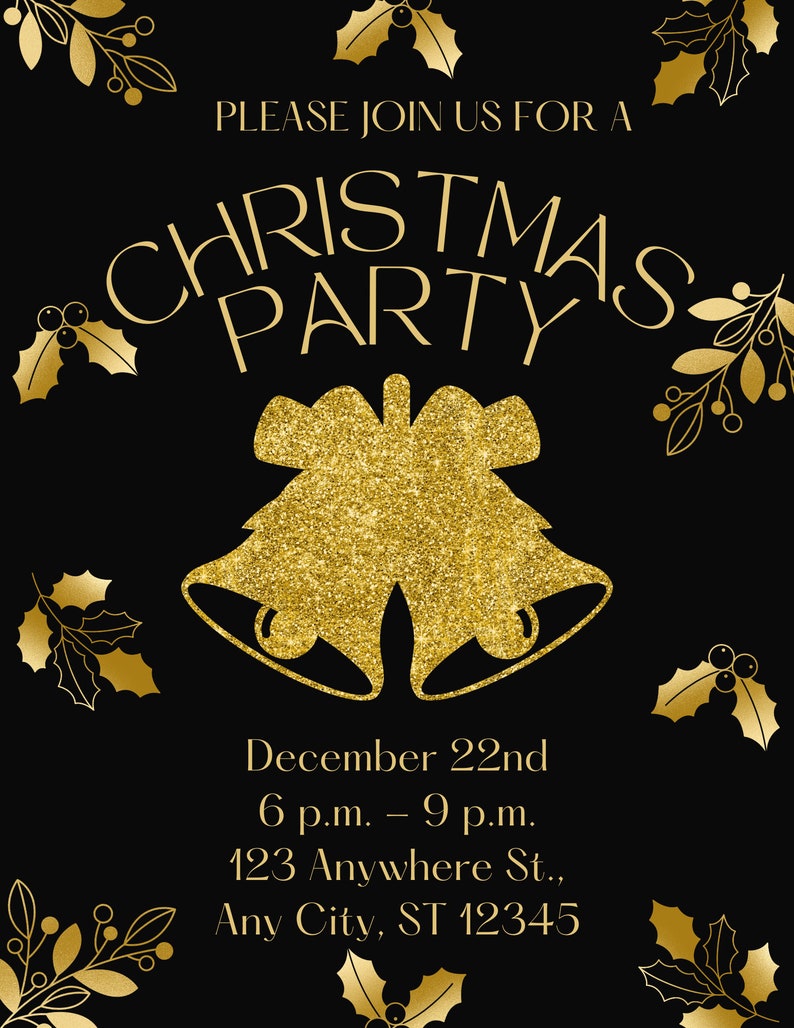 EDITABLE Christmas Party Invitation Christmas Party Invite Etsy