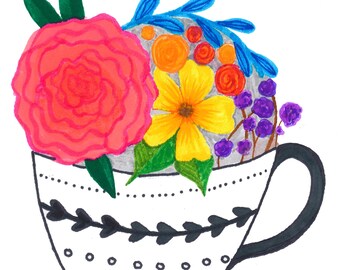 Flower Teacup - Joyful All-Occasion card