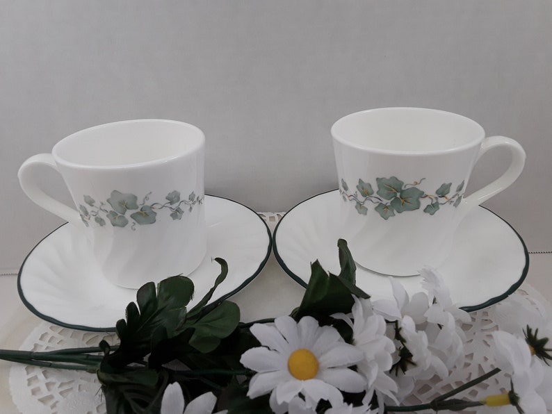 1995-2017 Corelle Callaway Ivy Set of Two Cup and Saucer Sets
