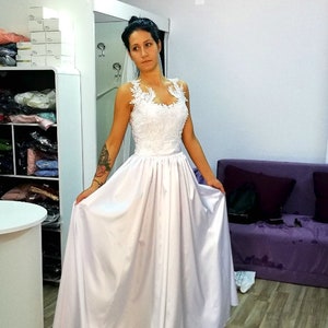 Summer Wedding Dress, Lace Wedding Dress, White Wedding Dress, Maxi Wedding Dress, Lace Dress, Long Wedding Dress,Unique wedding dress