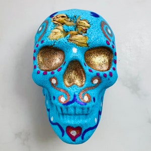 Skull Bath Bombs / Hand-painted / Various Colors and Designs / Halloween / Dia de Los Muertos / Gothic / Birthday Gift / Party Favors