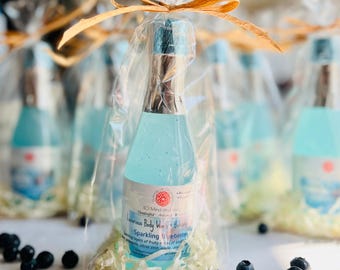Baby Shower Body Wash and Bubble Bath Party Favors Set of 24 to 100/ Baby Boy/ Bridal Shower/Weddings/Holiday/Blue/Customizable