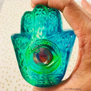 Hamsa Hand Soap in Watery Floral / Hand of Fatima / Spiritual / Good Luck / Positive Energy / Holiday Gift / Hannakuh / Birthday