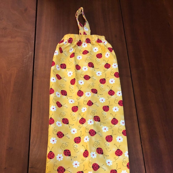 Red Lady Bug Plastic Bag Holder Fabric Dispenser Made LoveNew Kitchen Storage Organization